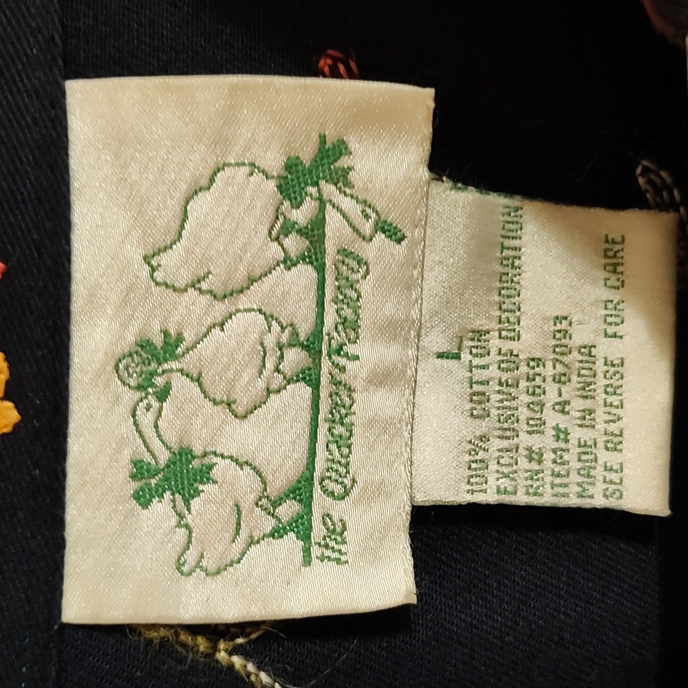 Stunning Quacker Factory Beaded Shacket Navy Embroidery Butterfly Cotton India L - Picture 16 of 16
